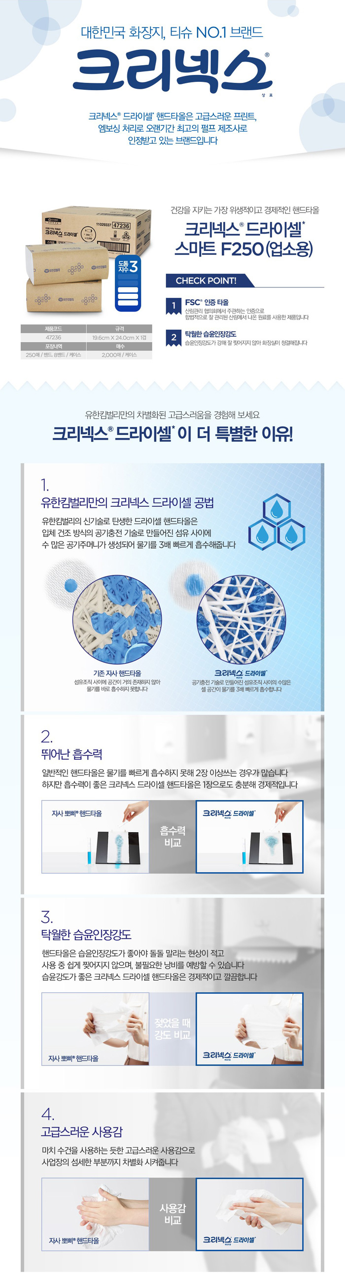 크리넥스 드라이셀 스마트 핸드타올