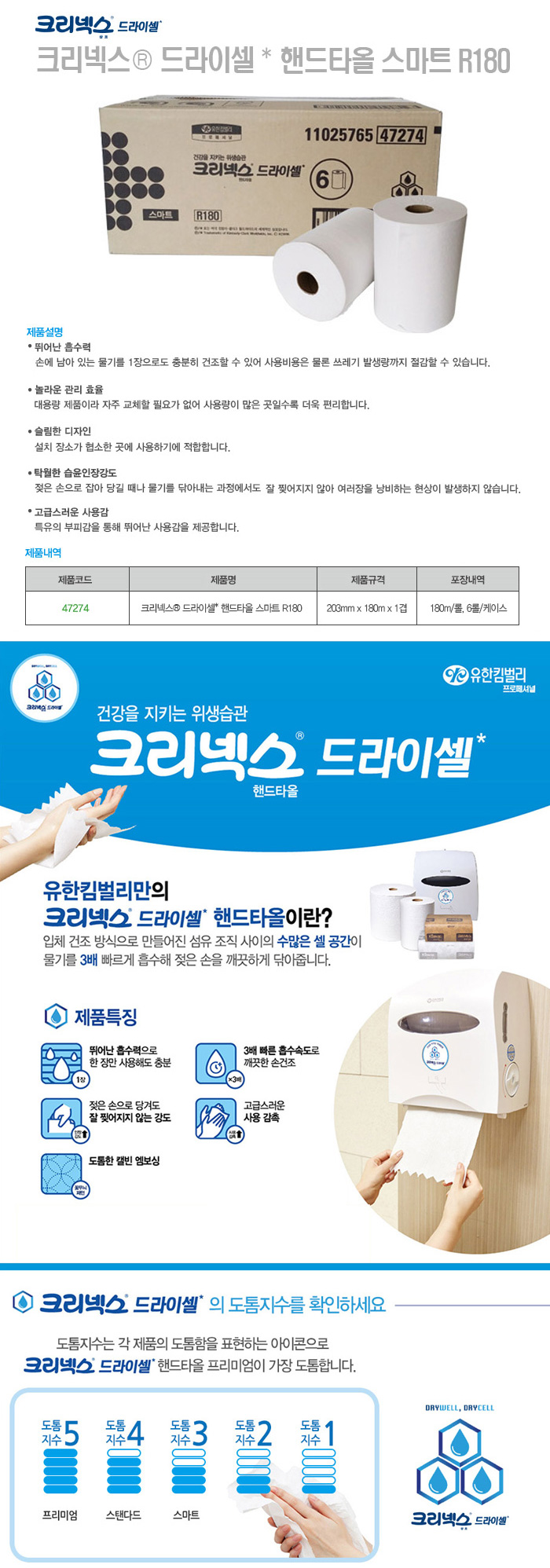 크리넥스 드라이셀 핸드타올 스마트