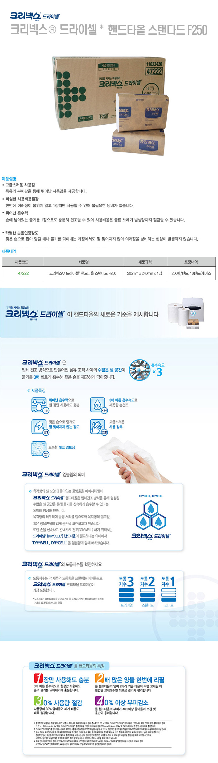 크리넥스 드라이셀 핸드타올 스탠다드