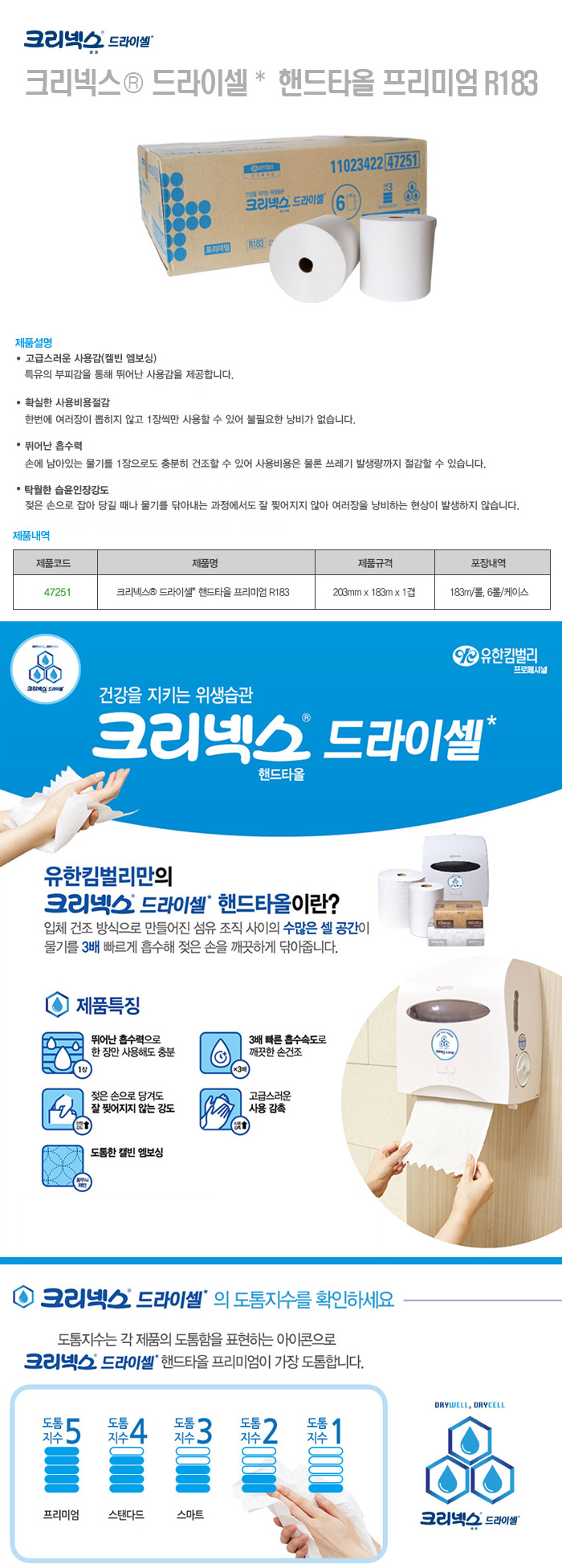 크리넥스 드라이셀 핸드타올 프리미엄