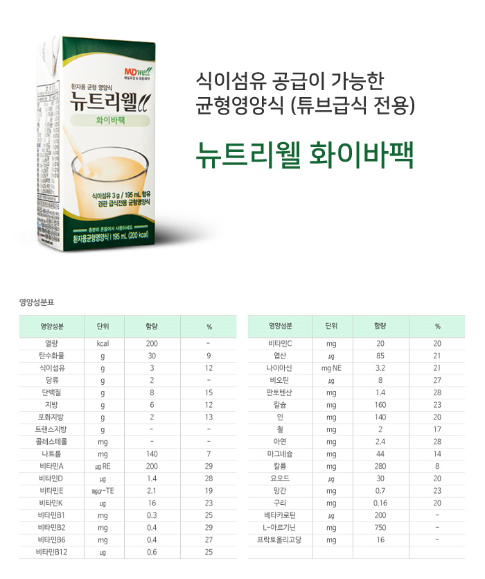 뉴트리웰 환자영양식 화이바