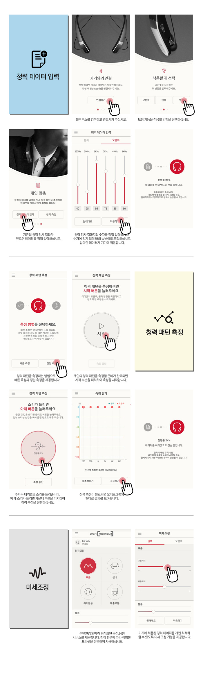 넥밴드형 블루투스 디지털보청기 SE-220